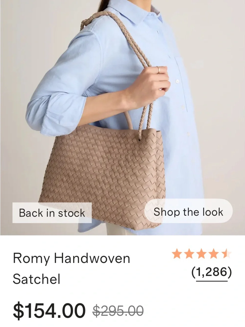 Quince Romy Handwoven Satchel — Taupe
